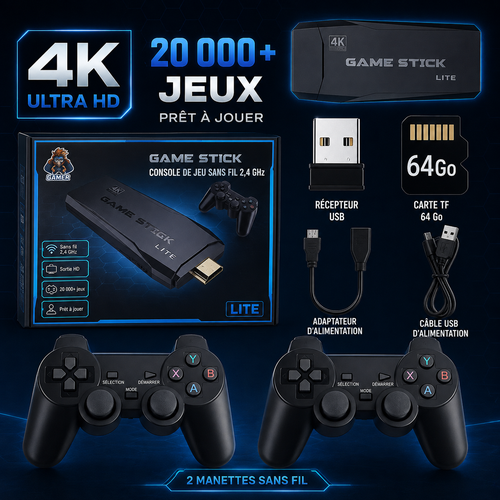 Console Rétro TV Sans Fil - 2 Manettes - HDMI 4K - 64 Go
