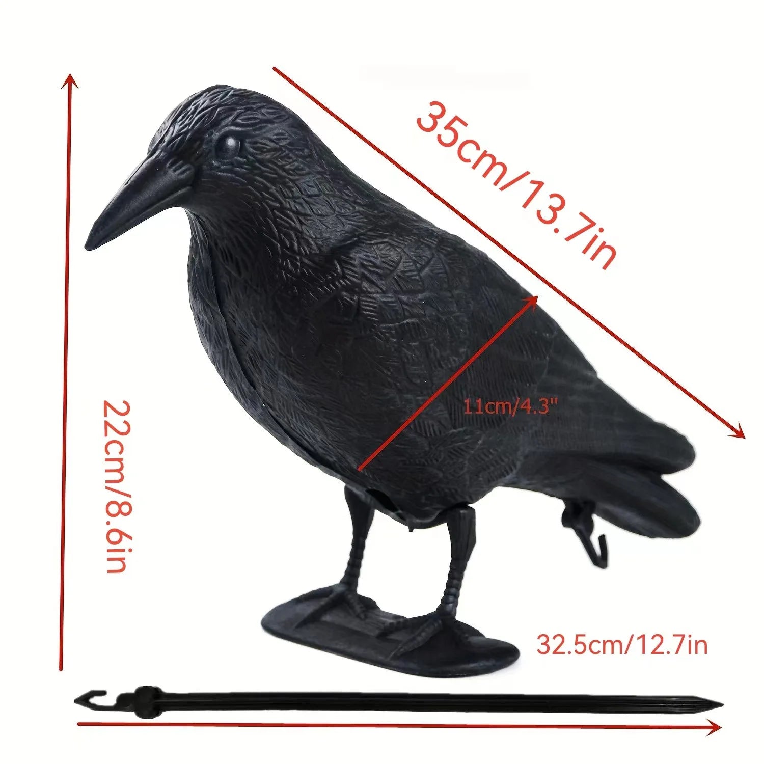 Corbeau Noir Décoratif - Accessoire Halloween et Effrayant